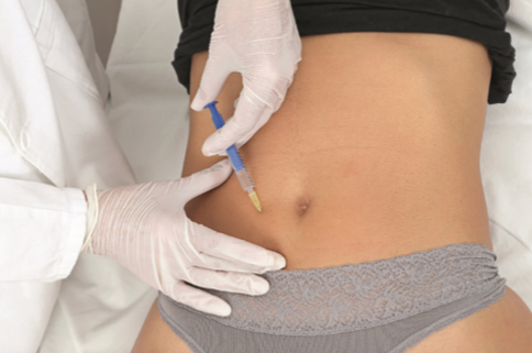 Injection in tummy for for anti-ageing treatment